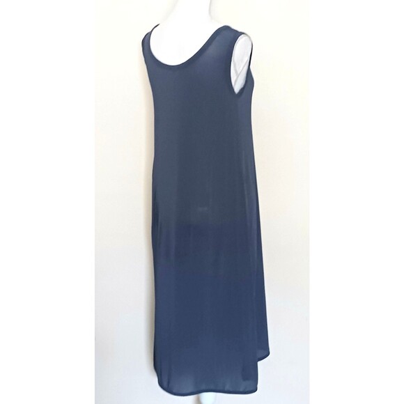 VTG FUZZI Jean Paul Gautier Tank Dress Semi Sheer Gray Nylon Made in Italy Sz M - Picture 3 of 9